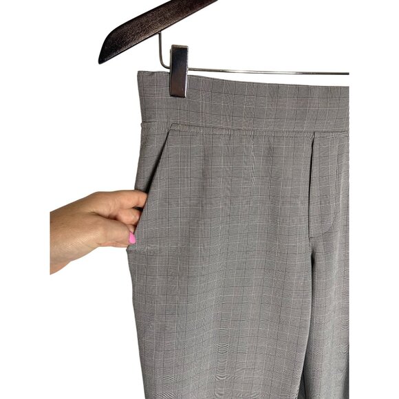 Athleta Brooklyn Plaid Ankle Pant In Black & White-sz 2P - Picture 6 of 13